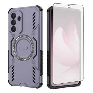 Imagem de Asuwish Capa de celular para Samsung Galaxy A56 5G com protetor de tela de vidro temperado, capa magnética e proteção à prova de choque, fina, rígida, fina, resistente, acessórios para celular A 56