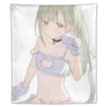 Imagem de LIEGBMEU Tapeçaria sexy de anime menina 127 x 152 cm arte de colcha de parede decoração de tapeçaria caprichosa AF164
