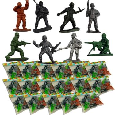 Imagem de kit Soldadinhos Brinquedo soldado Plástico exercito militar Miniatura (Moderno, 12, 5)