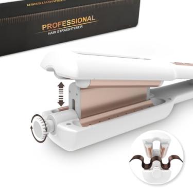 Imagem de Crimpador de cabelo, ferramenta de crimpagem de cabelo para cachos e ondas brilhantes e sem esforço, ondulador de cabelo de 1/1,25/1,4/1,5 polegada oferece 4 configurações de temperatura, fluxo de ar