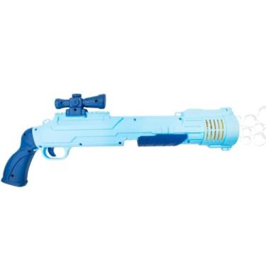 Imagem de Arma Bolas Sabão Maquina Eletrica Brinquedo Lança Bolhas Cor:Azul