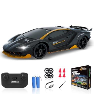 Imagem de YUAN PLAN RC Drift Car, 1/24 2.4GHz Remote Control Car 4WD High Speed Drifting RC Cars with LED Light, Two Rechargeable Batteries and Drift Tires for Kids Boys Girls and Adults, Black