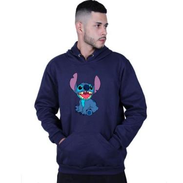 Imagem de Moletom Unissex Canguru Lilo Stitch Ohana - Lafre, Azul marinho, G
