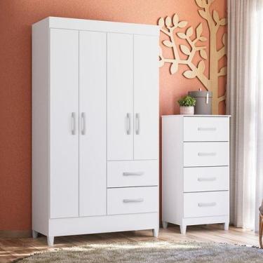 Imagem de Combo para Quarto Infantil Guarda-roupa e Cômoda Mobi - Albatroz Móvei