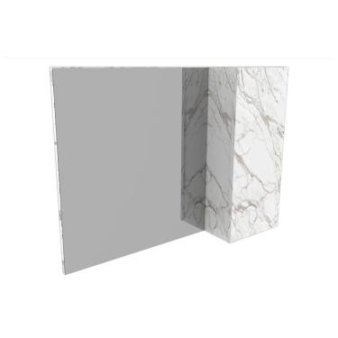 Imagem de Armário de Banheiro c/ Espelho BN3602 1 Porta 80cm Mármore Branco - Tecno Mobili