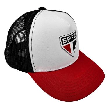 Imagem de Bone Sao Paulo Trucker Licenciado Aba Curva Oficial Conforto Cor:;Gênero:Únissex;Tamanho:Único-Unissex