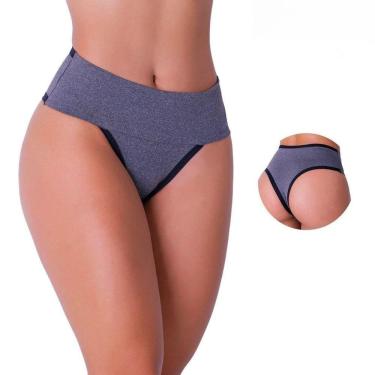 Imagem de 5  Calcinhas Fitness Tanga Cintura Alta Cós Duplo Compressão Para Barriga