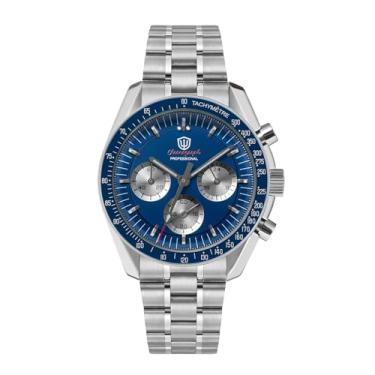 Imagem de watchdives WD1860 WD1861 WD1863 Relógio Cronógrafo Masculino Japão VK63 Quartzo Relógios Esportivos 40 mm Bubble Sapphire Cristal Relógio de Pulso 100 M Relógio de Mergulho, Pulseira de parafuso azul