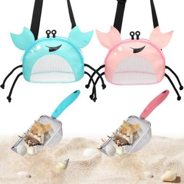 Imagem de Conjunto de brinquedos de praia YOOLEETC Mesh Shovel com bolsa de prai