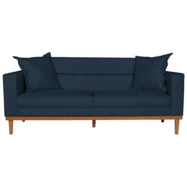 Imagem de Sofá Living 2 Lugares 200cm Viena Sala de Estar Recepção Suede Azul Ma
