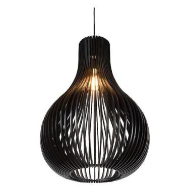 Imagem de Luminária Teto Tipo Pendente Madri Mdf Completa - Preta - LENOBRE