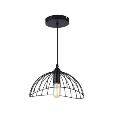 Imagem de Lustre Pendente Taschibra Aramado Anágua Preto E27 Bivolt