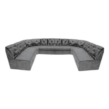 Imagem de Sofá de canto 12 lugares cinza espuma D33 durável - Sofalar