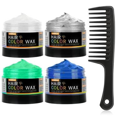 Imagem de Coloração temporária de cabelo Wax lockmio 120 g x 5 (branco, cinza, v