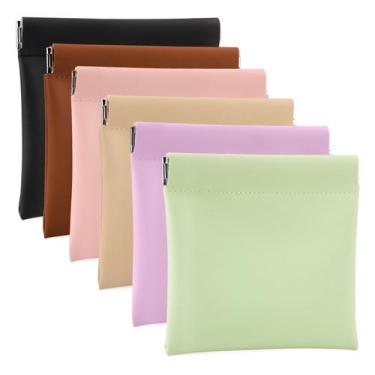 Imagem de Bolsa de maquiagem BUSOHA, 6 peças, pequena para bolsa de couro imperm