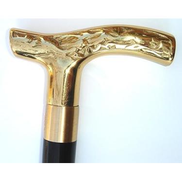 Imagem de Bengala de fantasia vitoriana de latão - bastão de madeira chique para vestido de festa, bengala para mulheres, idosos - bengalas decorativas para auxiliares de mobilidade - Acessórios elegantes para