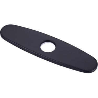 Imagem de Cobertura de furo de 25,4 cm, placa de convés para banheiro ou torneira de pia de cozinha, torneira de furo único, placa de deck de aço inoxidável, preto fosco
