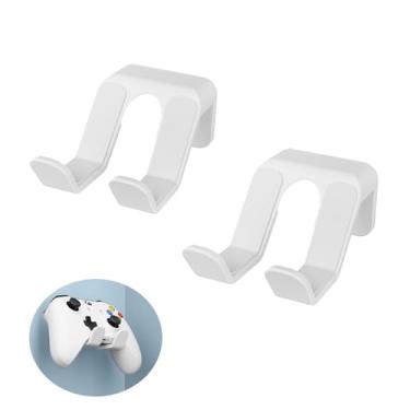 Imagem de Iilnlaty Suporte de parede para controle de jogos, suporte para Xbox Series XS, PS5 PS4 Switch Proand, acessórios para jogos de PC com adesivo 3M estável (branco)