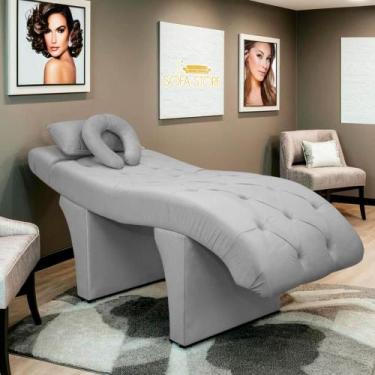 Imagem de Maca Lash Designer Cilios Estofada Estética Veludo Cinza - SOFA STORE