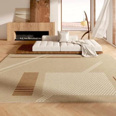 Imagem de Tapetes grandes para decoração de quarto e sala de estar, carpete grosso e felpudo, para sala de estar, vestiário, macio e fofo (160x230cm/F)