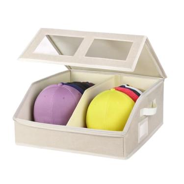 Imagem de RZMAYIS Armazenamento de chapéus para bonés de beisebol - comporta até 24 bonés, organizador de chapéus para armário, caixa de chapéu empilhável com papelão, organizador de bonés de beisebol à prova