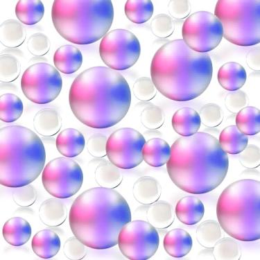 Imagem de Cusmation 100 peças de pérolas roxas escuras e 800 peças de contas de gel de água, pérolas de vaso roxo contas de pérolas roxas para centros de mesa para enchimento de vasos enchimentos de vasos flutuantes decoração de casamento para casa 14/20/30 mm