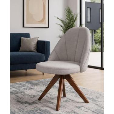 Imagem de Cadeira Giratória com Pés em Madeira Castanho Malu - Exclusiva - Exclu