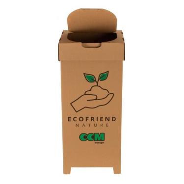 Imagem de Lixeira De Papelão Ecológica Com Tampa Descarte Sustentável - Aldinox