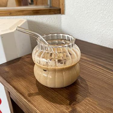 Imagem de Ins Copo de café de vidro fosco coreano com para cerveja gelado uísque suco vinho leite bolha chá bebida criativa copos de vidro presente