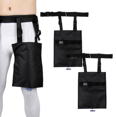 Imagem de ZXMOBY Suporte de bolsa de perna ajustável de 3 vias, alças de cintura + bolsa ajustável de altura para cuidados seguros de cateter/ostomia – Bolsa segura, mãos livres para homens e mulheres