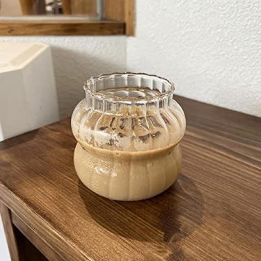 Imagem de Ins Copo de café de vidro fosco coreano com para cerveja gelado uísque suco vinho leite bolha chá bebida criativa copos de vidro presente