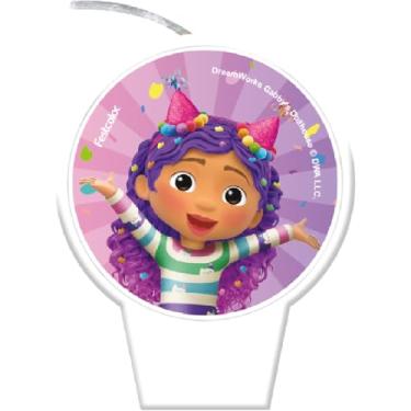 Imagem de Vela Plana Casa Magica Da Gabby - Embalagem com 1 unidade.