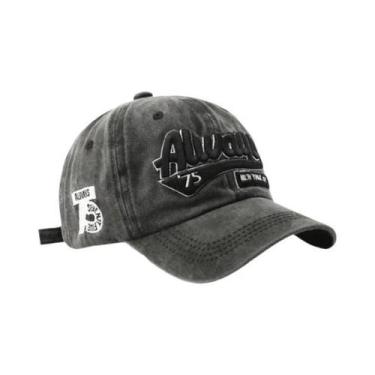 Imagem de Boné De Beisebol Vintage Unissex Em Algodão Lavado Moda De Verão Borda