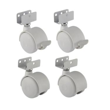 Imagem de Kit Rodízio Com Trava Para Móveis Chapa U 15mm