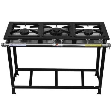 Imagem de Fogão Serv Kenok 3 Bocas 2 Simples Baixa Pressão FBSE3B.807