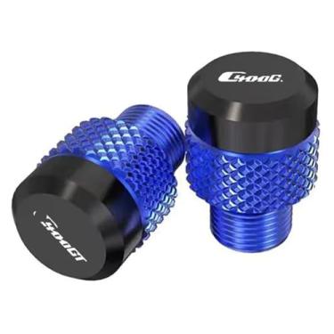Imagem de Novos espelhos de motocicleta tampas de parafusos de plugue de furo compatível com C400GT C400X C400 GT/X 2019-2023 2022 2024 (azul)