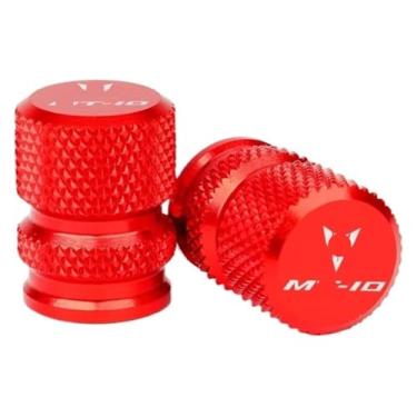 Imagem de Compatível com MT-10 FZ10 2016-2021 MT10 SP 2022 2023 acessórios de motocicleta CNC tampas de válvula de pneu suporte lateral almofada de extensão (tampas de válvula-vermelho)