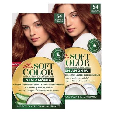 Imagem de Kit 2 Tintura Soft Color Sem Amônia Castanho Acobreado 54 Kit