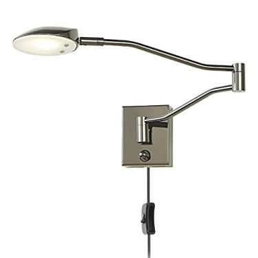 Imagem de LED Braço Longo Ajustável e Cabo 9. Luminária de Cabeceira Regulável Moderna Luminária de Leitura de Parede de Metal para Quarto Sala de Estar Estudo 4000K Branco Quente Preto