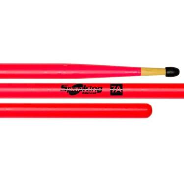 Imagem de Baqueta Spanking Linha Luminosa 7A Clássica Rosa Fluorescente com Ponta de Nylon (116522)