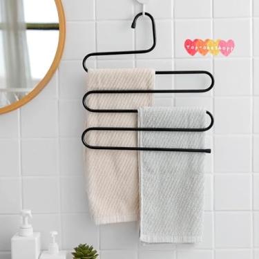 Imagem de Kit 03 Cabide Metal S Com 5 Divisorias Calça Saia Bermuda Gravata