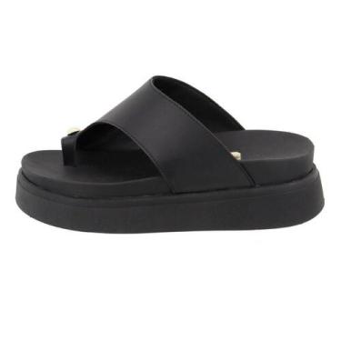 Imagem de Sandalia Flatform Papete Tamanco Feminino Detalhe Dedo Peça Organica D