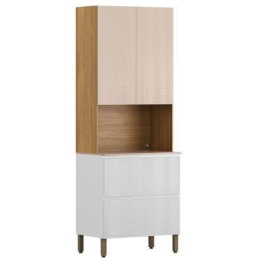 Imagem de Paneleiro Art 3 Portas 1 Gaveta 80 Cm Kit's Paraná Cor:freijó ártico Soft