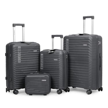 Imagem de Kit Conjunto Malas de Viagem PMG + Frasqueira 4 peças Polipropileno Zíper Duplo - Portland Allabard