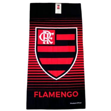 Imagem de Toalha de Banho Flamengo Algodão Oficial - Buettner, Único, Preto/Verm