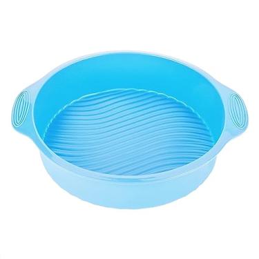 Imagem de Forma de bolo de silicone forma redonda para forno e micro-ondas, material de silicone de grau alimentício em verde rosa cinza azul tamanho 22 cm (azul)