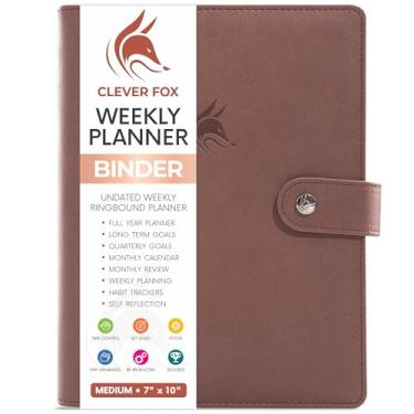 Imagem de Clever Fox Agenda semanal – Planejador de definição de metas para gerenciamento de tempo e tarefas semanais – Organizador de trabalho e vida com lista de tarefas e rastreador de hábitos – sem data,