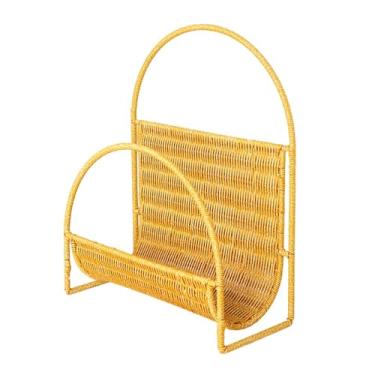 Imagem de ＫＬＫＣＭＳ Porta-revistas organizador de arquivos versátil autônomo decorativo porta-jornais cesta de armazenamento para arquivos discos de papéis