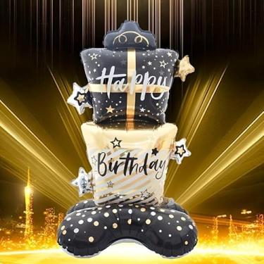 Imagem de 1 peça de presente de aniversário, decoração de quarto de festa, balão de aniversário, decoração de casa, suprimentos de festa, acessórios de cena, presente de Páscoa - Ano Novo de inverno