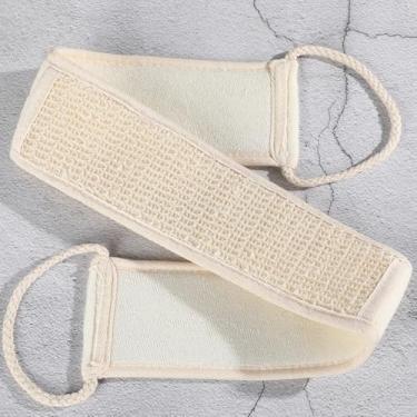 Imagem de Esponjas de banho premium – Mistura de bucha e juta toalha de banho extralonga esfregão traseiro para chuveiro esfoliante toalha de banho para suavidade e durabilidade